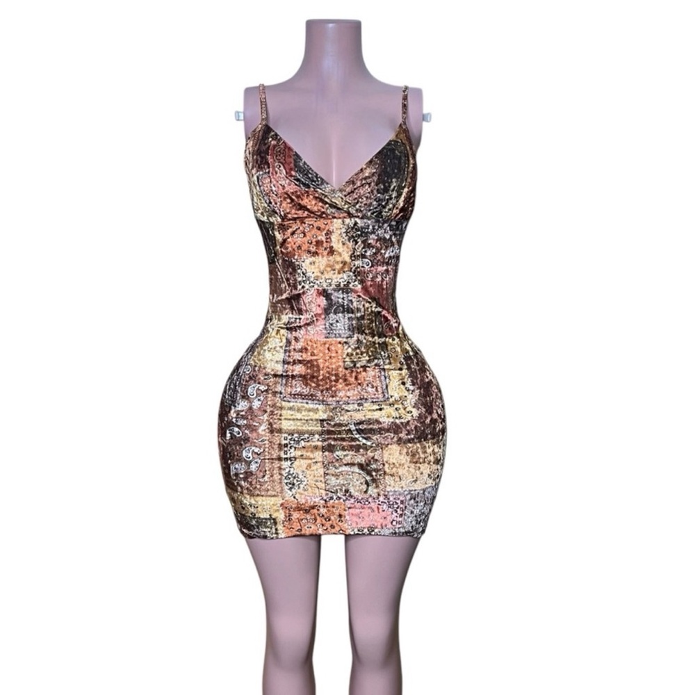 Patchwork Velvet Dress